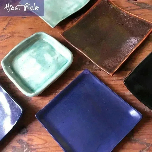 Artisan Other - 6 Handmade Ceramic Side Dish Plates 4.25"–5"